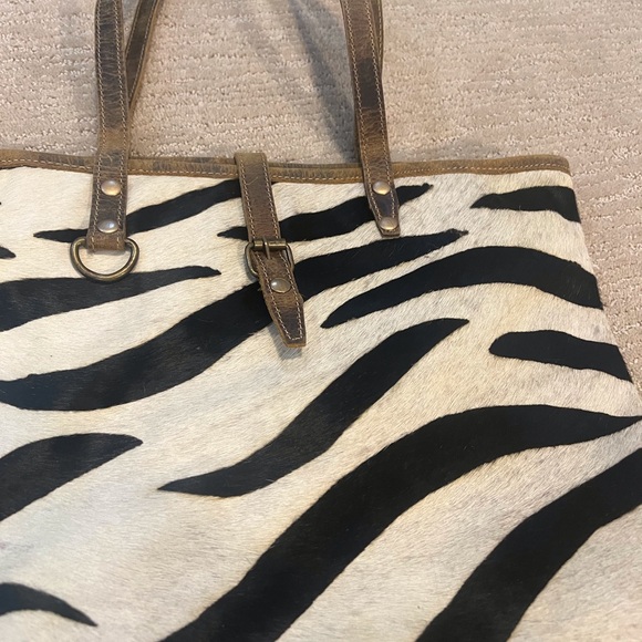 Myra Zebra Harion Leather Tote - Picture 5 of 10